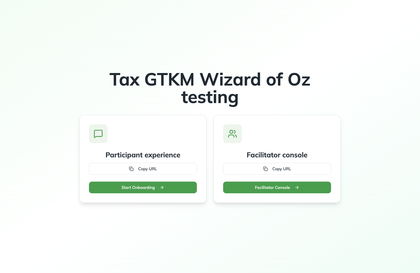 Wizard-of-Oz AI onboarding chat prototype